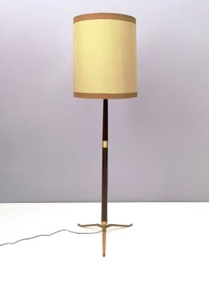 Mid Century Italian Wood Br Varnished Metal Floor Lamp Br Varnished Metal Floor Lamp