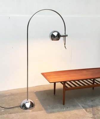 Mid Century Metal Chrome Arc Floor Lamp, Mid Century Modern Arc Lamp