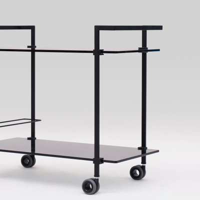 Charcoal Metal Black Glass Pioneer T63s Tea Trolley By Peter Ghyczy For Sale At Pamono