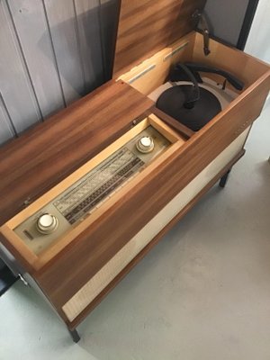 Cabinet With Radio And Record Player From Grundig 1950s For Sale