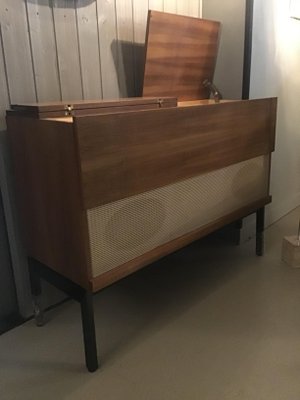 Cabinet With Radio And Record Player From Grundig 1950s For Sale