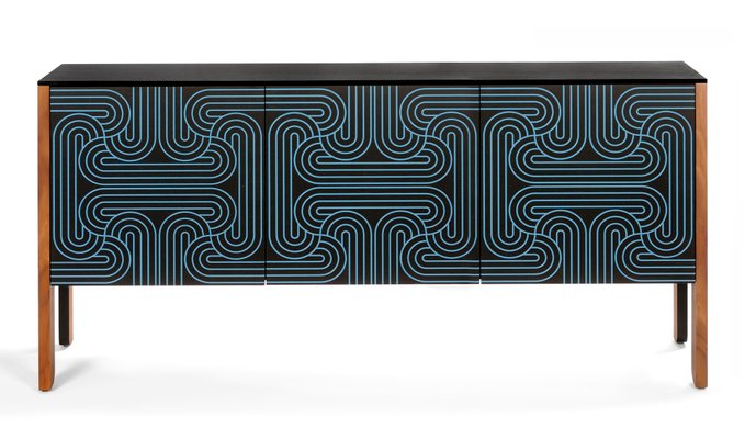 Blue 3 Door Loop Sideboard By Coucou Manou For Sale At Pamono