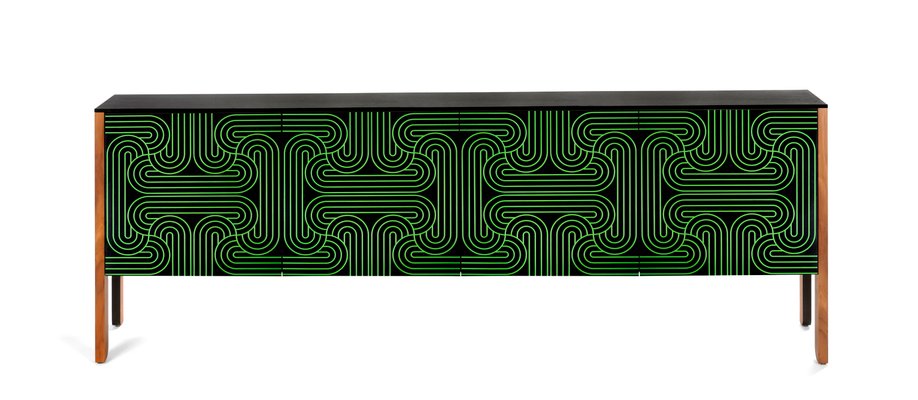 Green Four Door Loop Sideboard by Coucou Manou