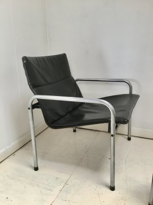 Industrial Chrome and Skai Lounge Chairs by Just meijer for Kembo 1970s Set of 2 for sale at Pamono