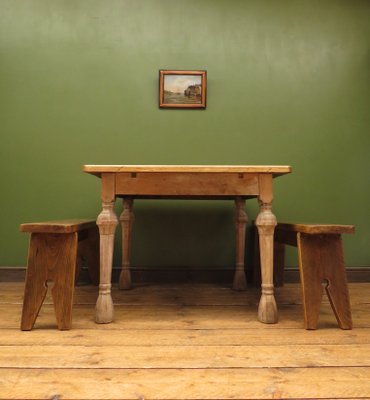Antique Rustic French Oak And Pine Dining Table Set For At Pamono Antique Rustic French Oak And Pine