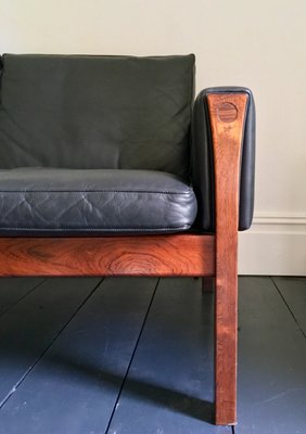 Danish Model Ap62 Leather Metal And Wood Sofa By Hans J Wegner For A P Stolen 1960s
