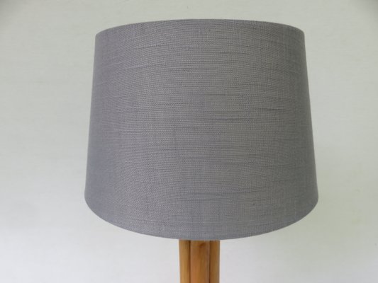 Scandinavian Modern Brass, Bamboo, and Linen Table Lamp from Bergboms, 1960s Scandinavian Modern Brass, Bamboo, and Linen Table Lamp from Bergboms, 1960s