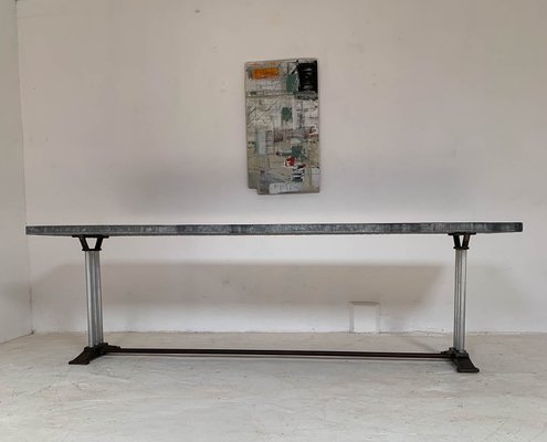 Vintage French Cast Iron And Zinc Dining Table 1930s Vintage French Cast Iron And Zinc Dining Table 1930s