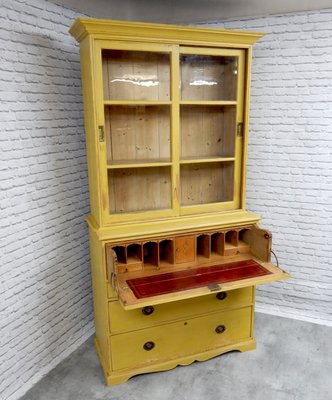 Antique Pine Secretaire Bookcase For Sale At Pamono