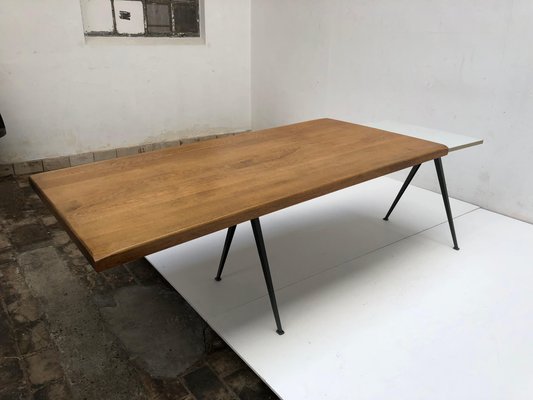 Modernist Oak Top Pyramid Dining Table By Wim Rietveld For Ahrend De Cirkel 1960s Modernist Oak Top Pyramid Dining Table By Wim Rietveld For Ahrend De Cirkel 1960s