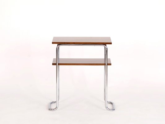 Bauhaus Beistelltisch Aus Chrom Stahl Nussholz Bei Pamono Kaufen