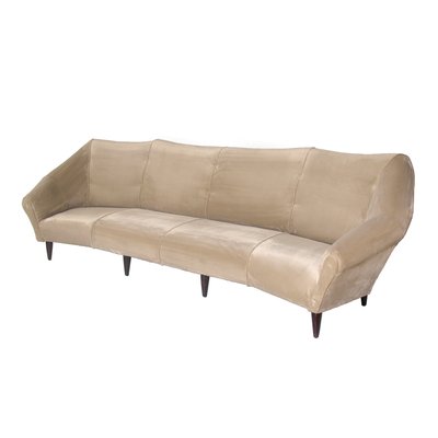 Italian Velvet 4 Seater Sofa By Enzo Minotti 1950s Italian Velvet 4 Seater Sofa By Enzo Minotti 1950s