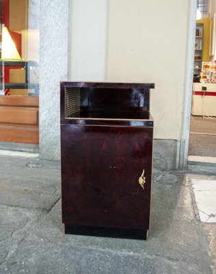 Art Deco Italian Brass And Wood Nightstand 1930s For Sale At Pamono
