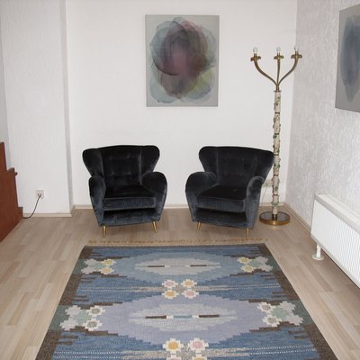 Schwedischer Mid Century Rollakan Teppich Von Ingegerd Silow Bei