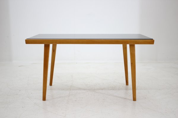 Glass Wood Coffee Table From Drukov 1970s For Sale At Pamono