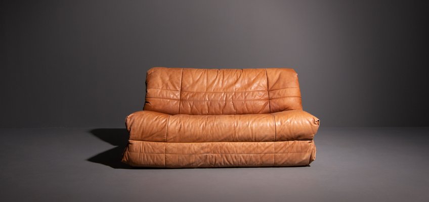 Vintage German Cognac 2 Seater Leather Sofa 1970s For At Pamono German Cognac 2 Seater Leather Sofa