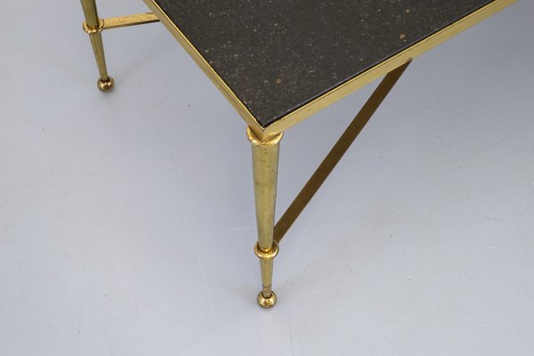 Table Basse En Laiton Et Marbre De Maison Jansen France 1960s En