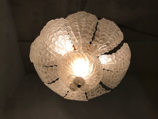 Italian Murano Glass Flush Mount Lamps 1960s Set Of 2 For Sale