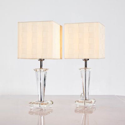 Franzosische Art Deco Tischlampe Aus Glas Von Le Dauphin 1980er