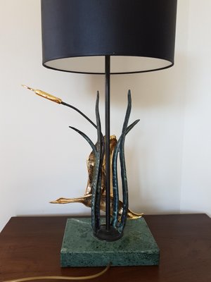 Italian Brasarble Table Lamp By, Brass Floor Lamp With Marble Table