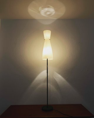 Mid Century Br And Metal Floor Lamp With Diabolo Fibergl Lampshade 1950s Mid Century Br And Metal Floor Lamp With Diabolo Fibergl Lampshade 1950s