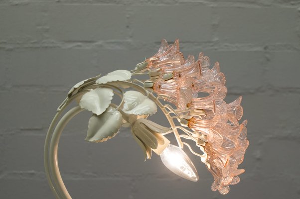 Mid Century Italian Murano Glass Flower Table Lamp 1960s For Sale At Pamono