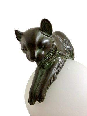 Equilibre Illuminated Cat Sculpture By Eugene Gaillard For Max Le Verrier For Sale At Pamono Equilibre Illuminated Cat Sculpture By Eugene Gaillard For Max Le Verrier For Sale At Pamono