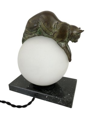 Equilibre Illuminated Cat Sculpture By Eugene Gaillard For Max Le Verrier For Sale At Pamono Equilibre Illuminated Cat Sculpture By Eugene Gaillard For Max Le Verrier For Sale At Pamono