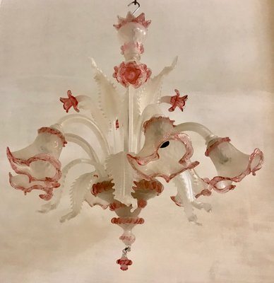 Pink Murano glass chandelier 1960s | Selency Pink Murano glass chandelier 1960s | Selency
