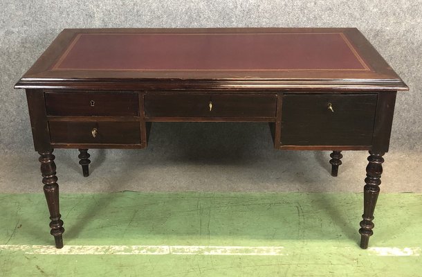 Antique Louis Philippe Style Secretaire With A Leather Top For