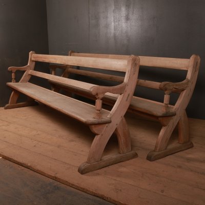 Antique Gothic Pine Settles Set Of 2 For Sale At Pamono