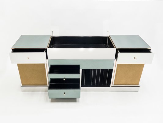 Mid Century French Brass Sideboard By Michel Pigneres 1969 For Sale At Pamono