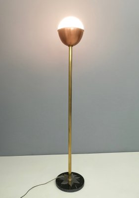 copper and grey floor lamp