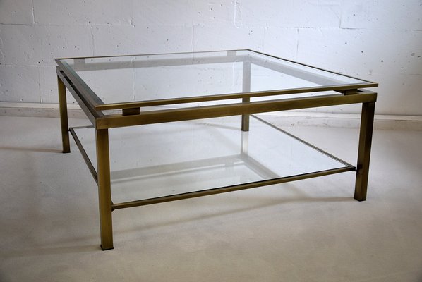 French Br And Etched Gl Coffee Table From Maison Jansen 1970s French Br And Etched Gl Coffee Table From Maison Jansen 1970s