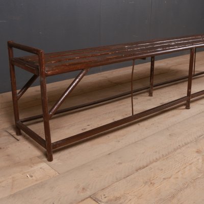 Vintage French Metal And Wood Benches 1930s Set Of 2 For Sale At