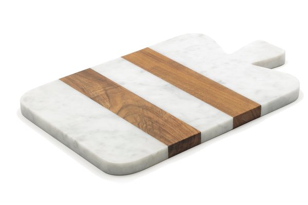 Small White Marble and Wood Cutting Board from Fiammettav Home
