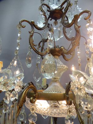 French antique crystal glass chandelier by Baccarat French antique crystal glass chandelier by Baccarat