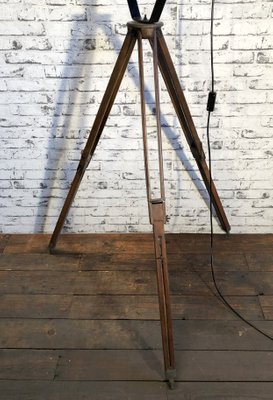 Mid Century Iron And Wood Floor Lamp 1950s For Sale At Pamono