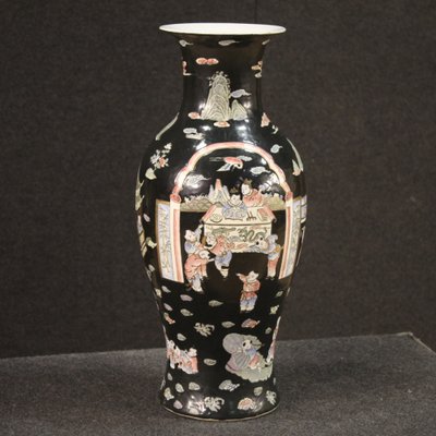 Chinese Chiseled And Painted Ceramic Vase 1950s For Sale At Pamono