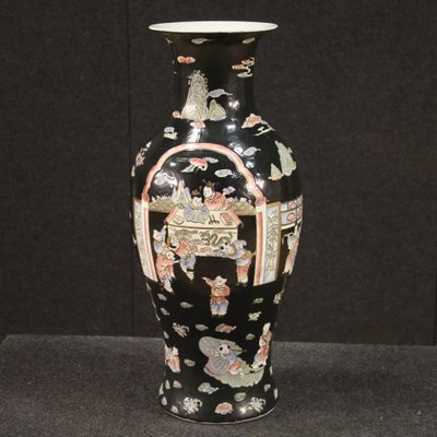 Chinese Chiseled And Painted Ceramic Vase 1950s For Sale At Pamono