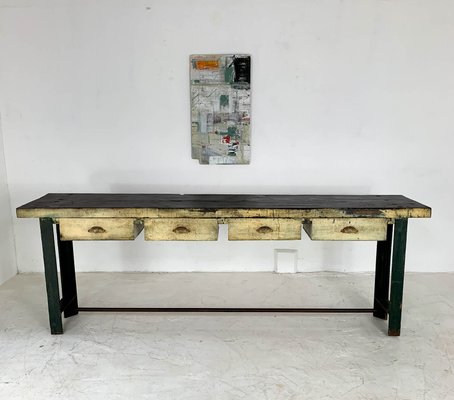 Industrial Workbench On Cast Iron Ends 1950s For Sale At Pamono