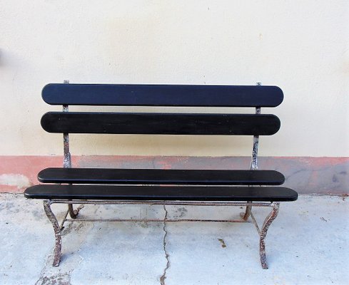 Mid Century Iron And Wood Garden Chair 1950s For Sale At Pamono