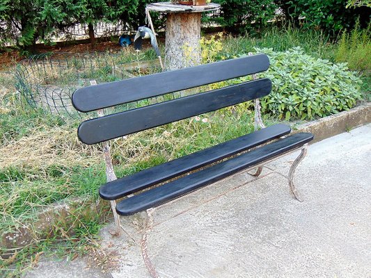 Mid Century Iron And Wood Garden Chair 1950s For Sale At Pamono