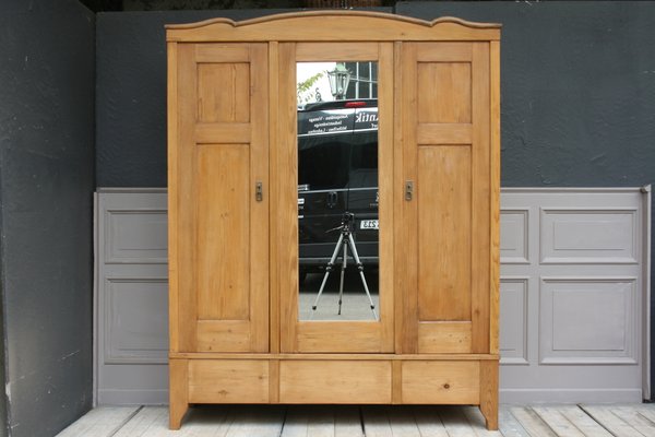 Antique German Wood And Spruce Wardrobe