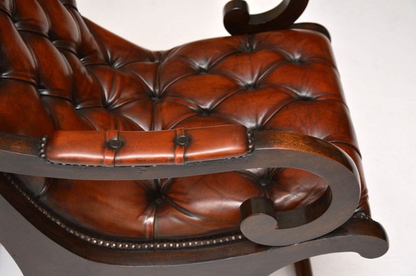Regency Style Leather And Mahogany Armchair 1930s