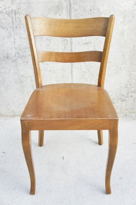 Sedie da bistrò in legno curvato, anni '60, set di 4 Sedie da bistrò in legno curvato, anni '60, set di 4
