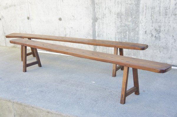 Vintage Oak Benches 1950s Set Of 2 For Sale At Pamono