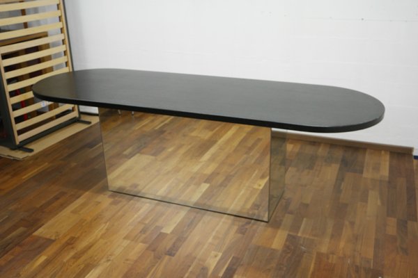 Table De Salle A Manger En Verre Miroite Et Bois Par Trix