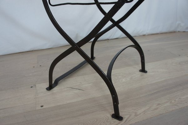 Vintage Metal And Wood Garden Chair 1930s