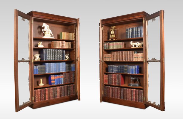 Antique Rococo Revival Mahogany Bookcases Set Of 2 For Sale At Pamono